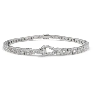 Amaryllis Round Cut Diamond Tennis Bracelet Buckle Clasp (2 ctw)