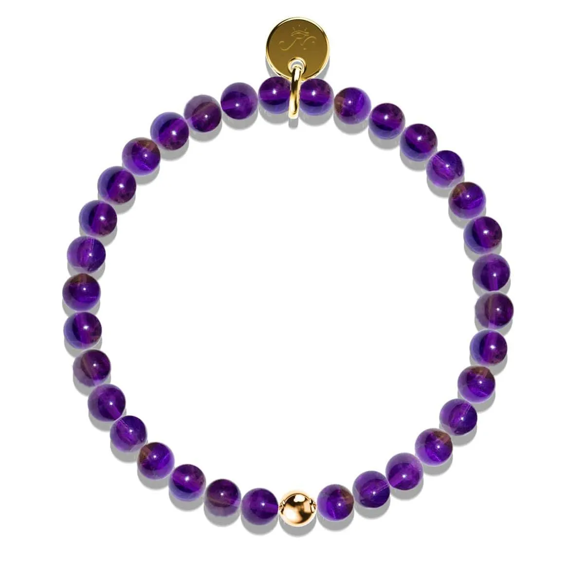 Amethyst | .925 Sterling Gold Vermeil | Healing Gemstone Bead Bracelet