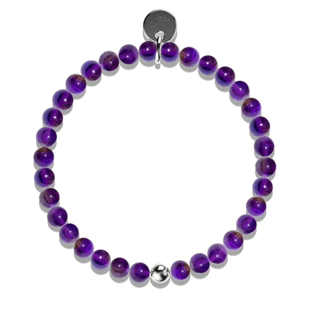 Amethyst | .925 Sterling Silver | Healing Gemstone Bead Bracelet