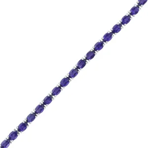 Amethyst and Diamond Bracelet with Flower Lock