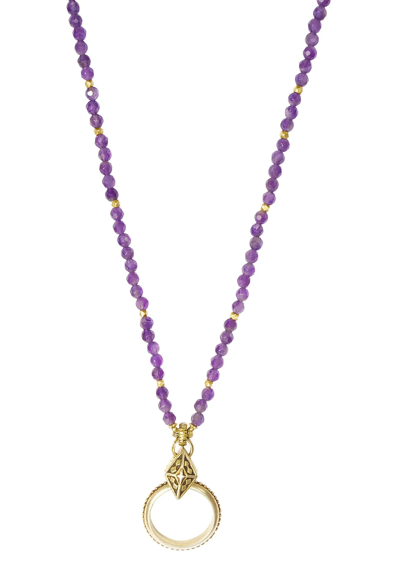 Amethyst and Gold EyeRing Necklace