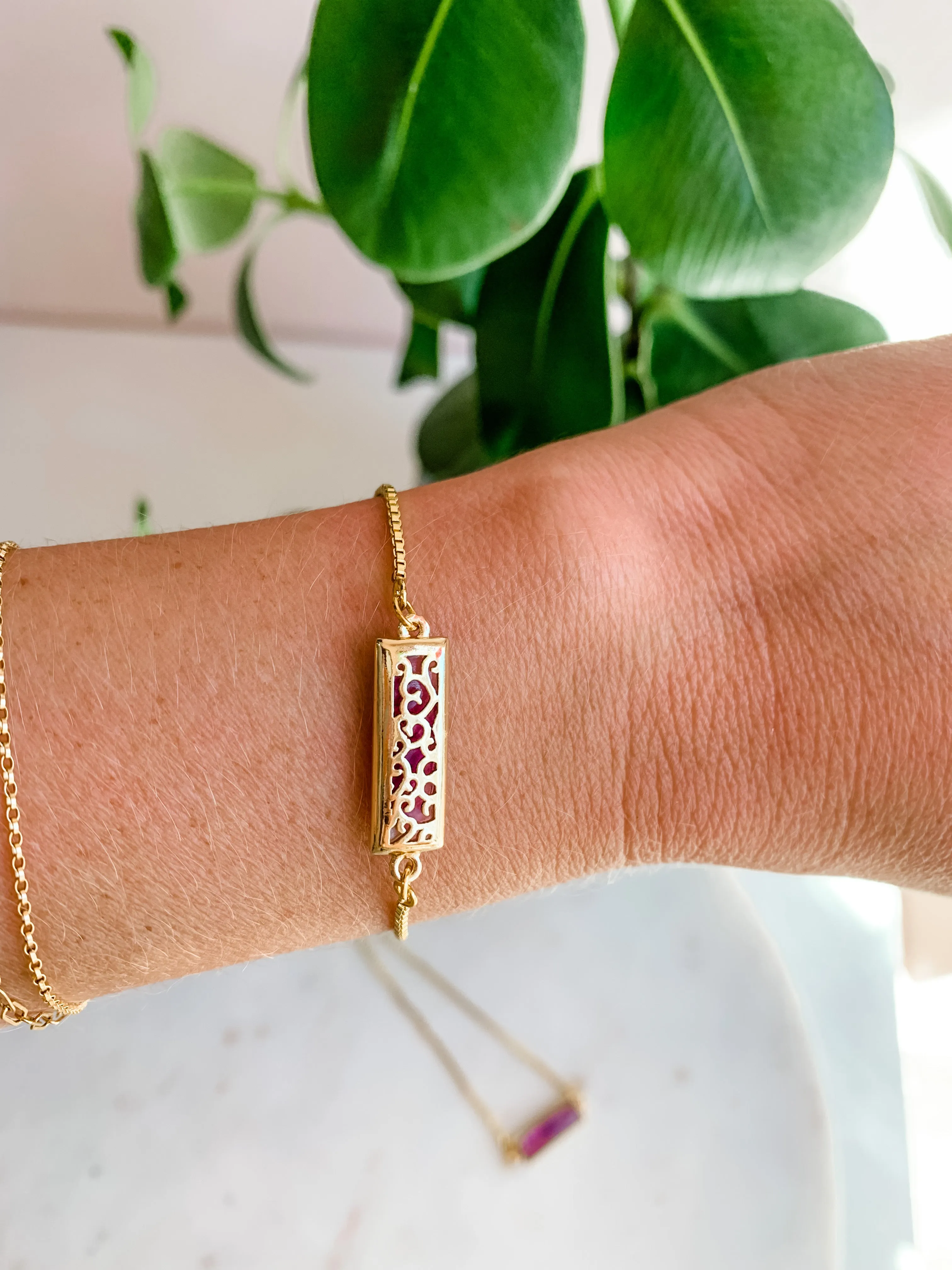 Amethyst Bar Bolo Bracelet