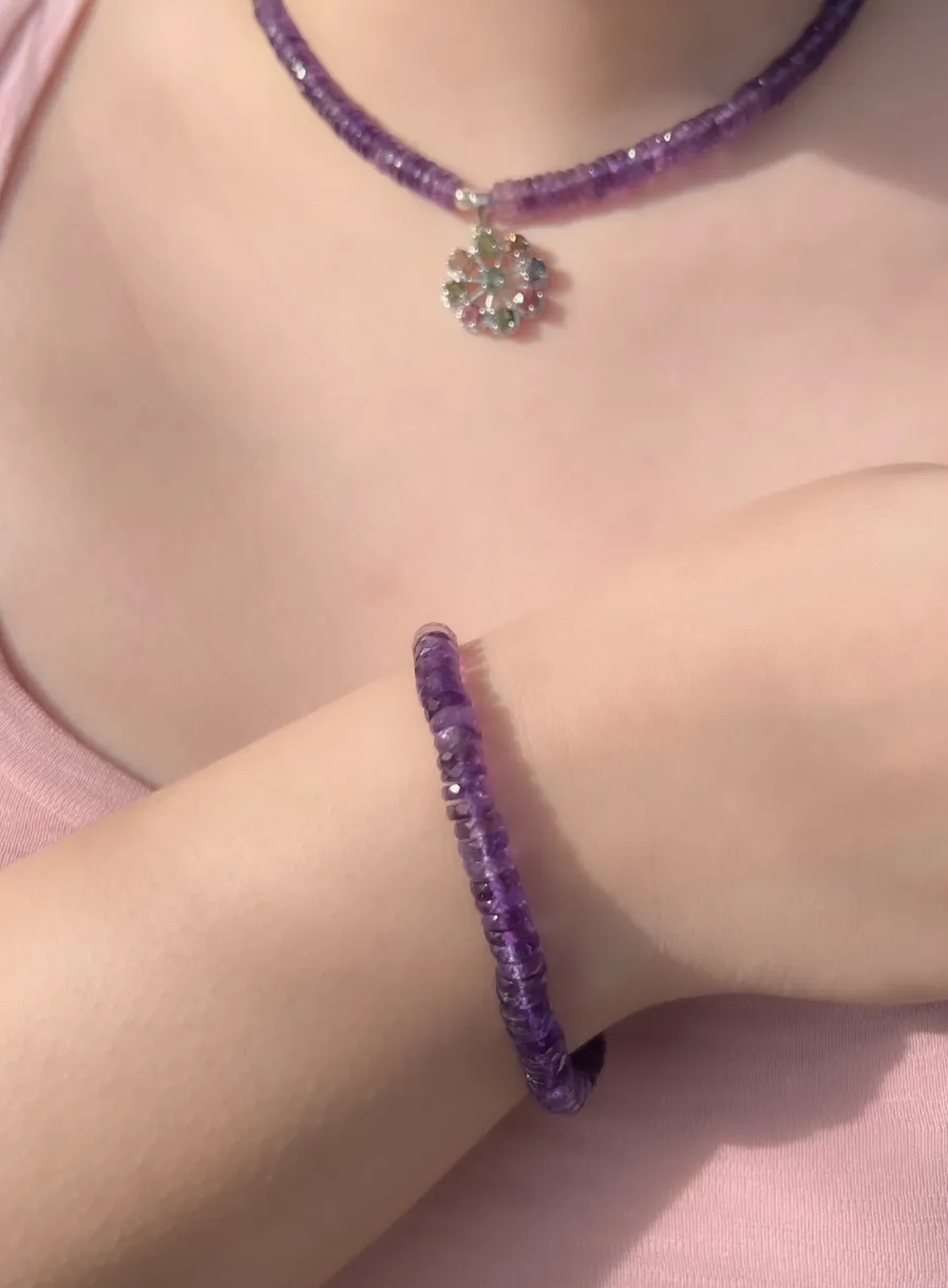Amethyst Heishi Bracelet