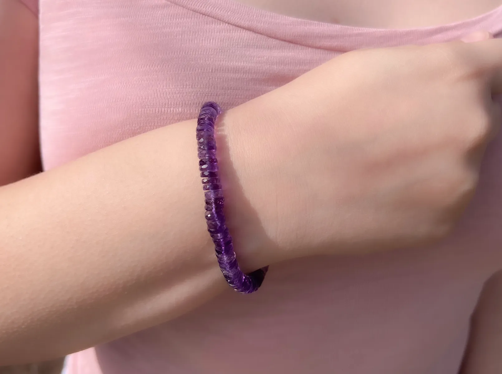 Amethyst Heishi Bracelet