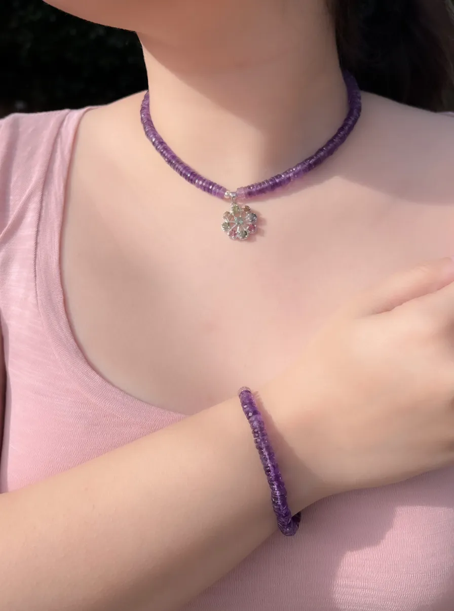 Amethyst Heishi Bracelet