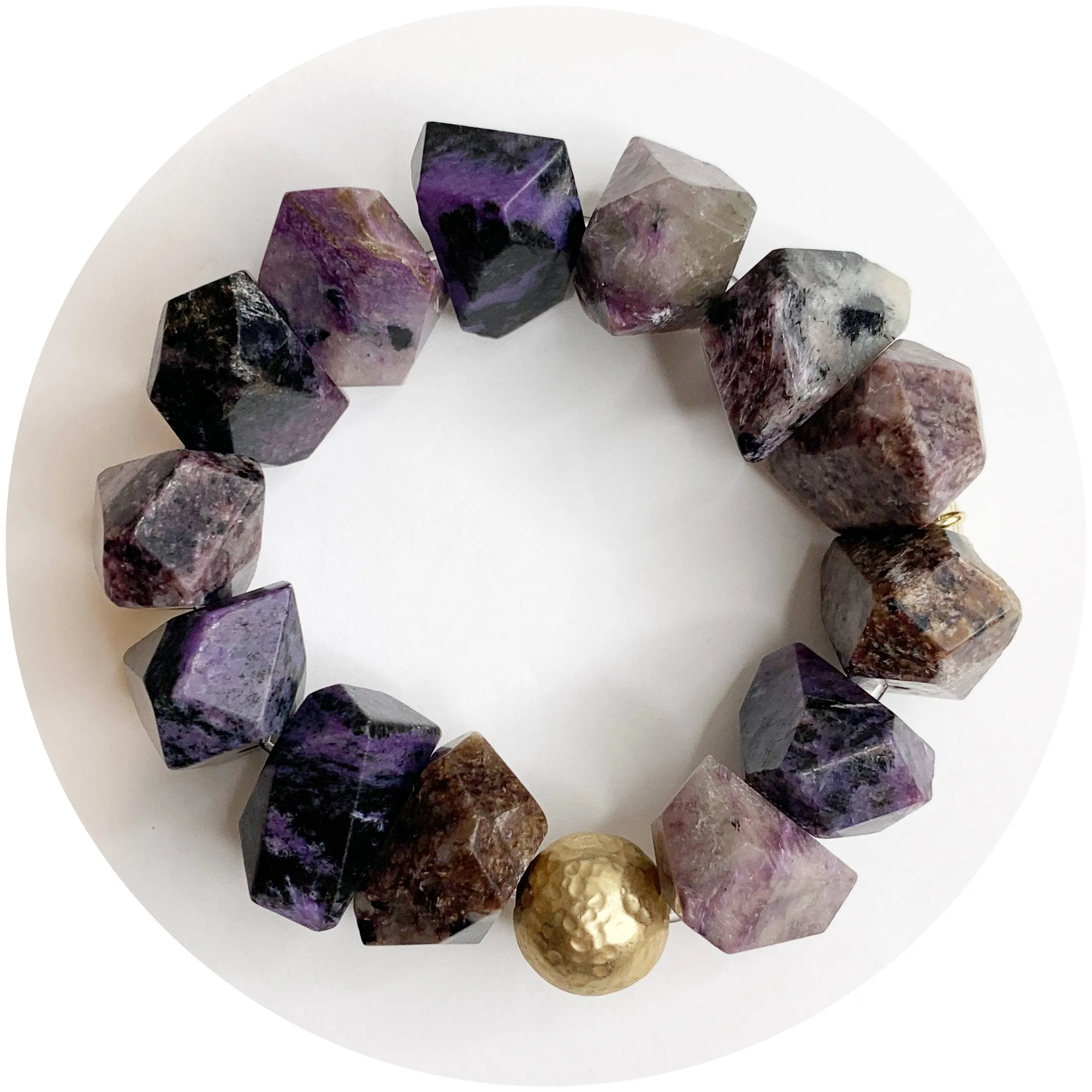 Amethyst Nugget with Hammered Gold Accent