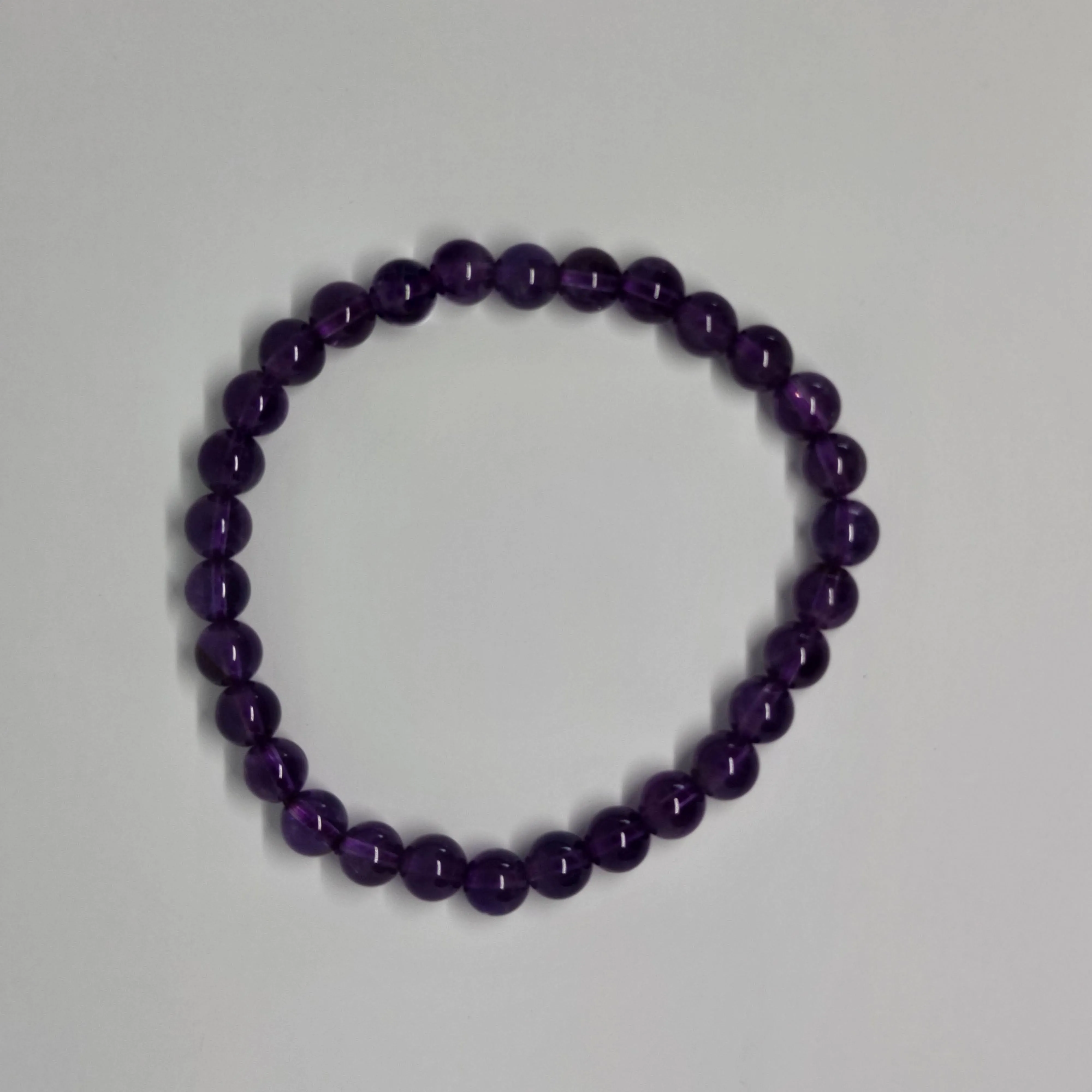 Amethyst Round Bead Crystal Bracelet