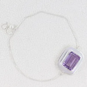 Amethyst Sterling Silver Chain Bracelets
