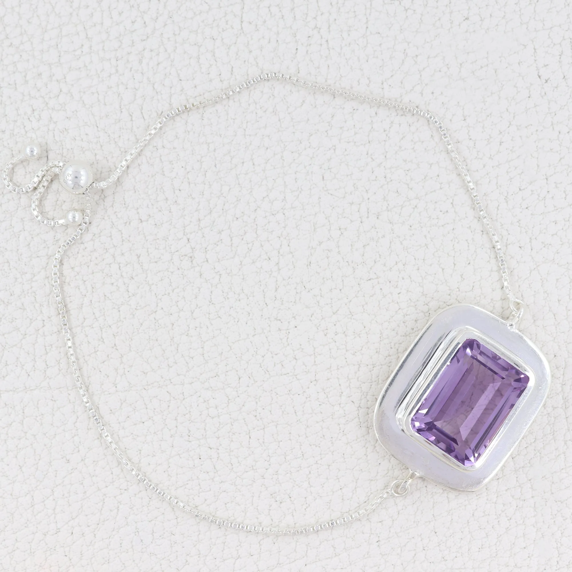 Amethyst Sterling Silver Chain Bracelets