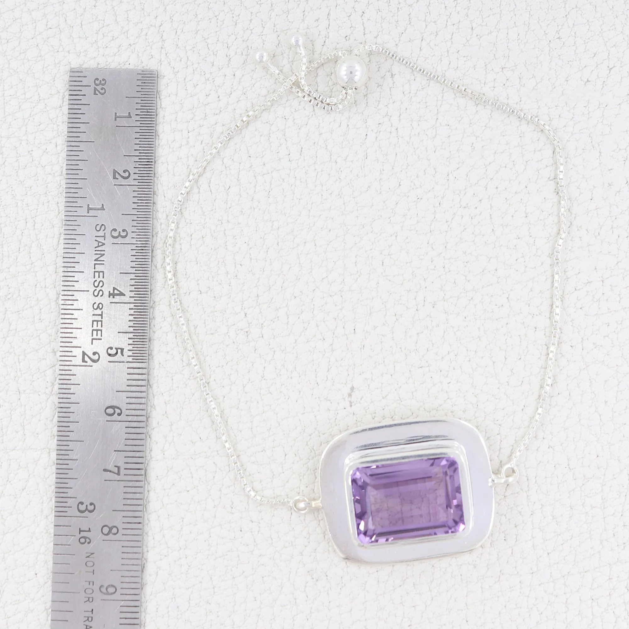 Amethyst Sterling Silver Chain Bracelets