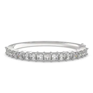Apollonia Princess Cut Diamond Bangle Bracelet Shared Prong Hinged (8 ctw)