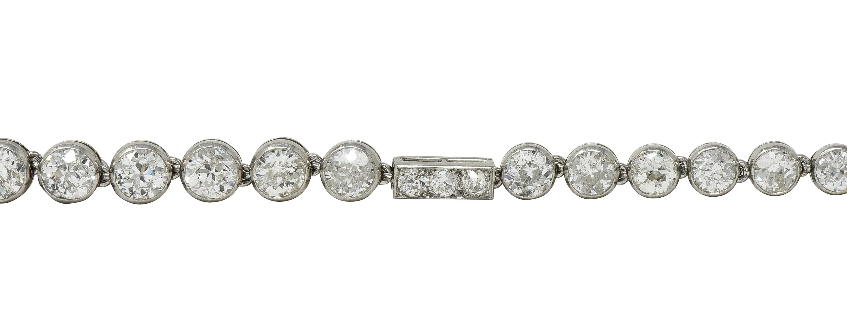 Art Deco 7.60 CTW  Diamond Platinum Antique Line Bracelet