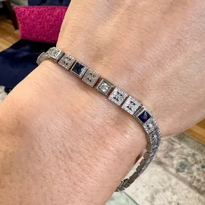 Art Deco Diamond & Sapphire Bracelet