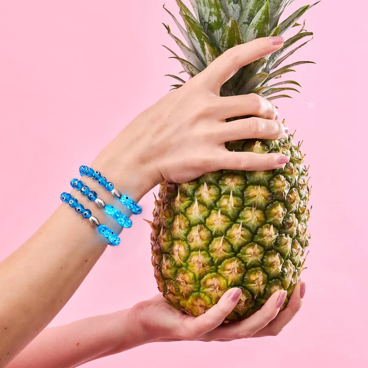 Azul | .925 Sterling Silver | Firefly Glass Evil Eye Bracelet