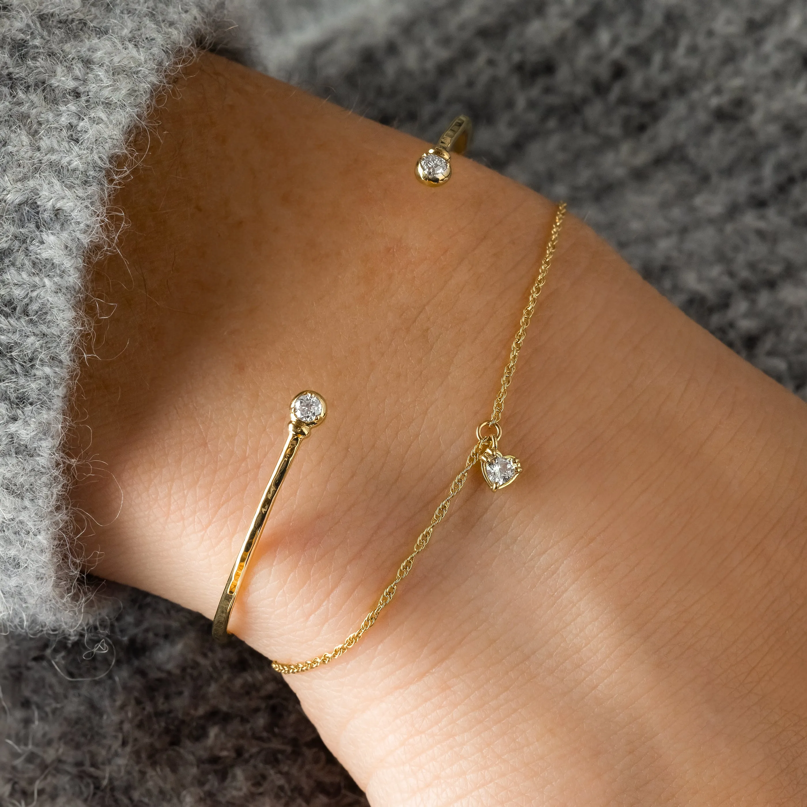 Be Still My Heart Bracelet with Plain Chain - In Stock