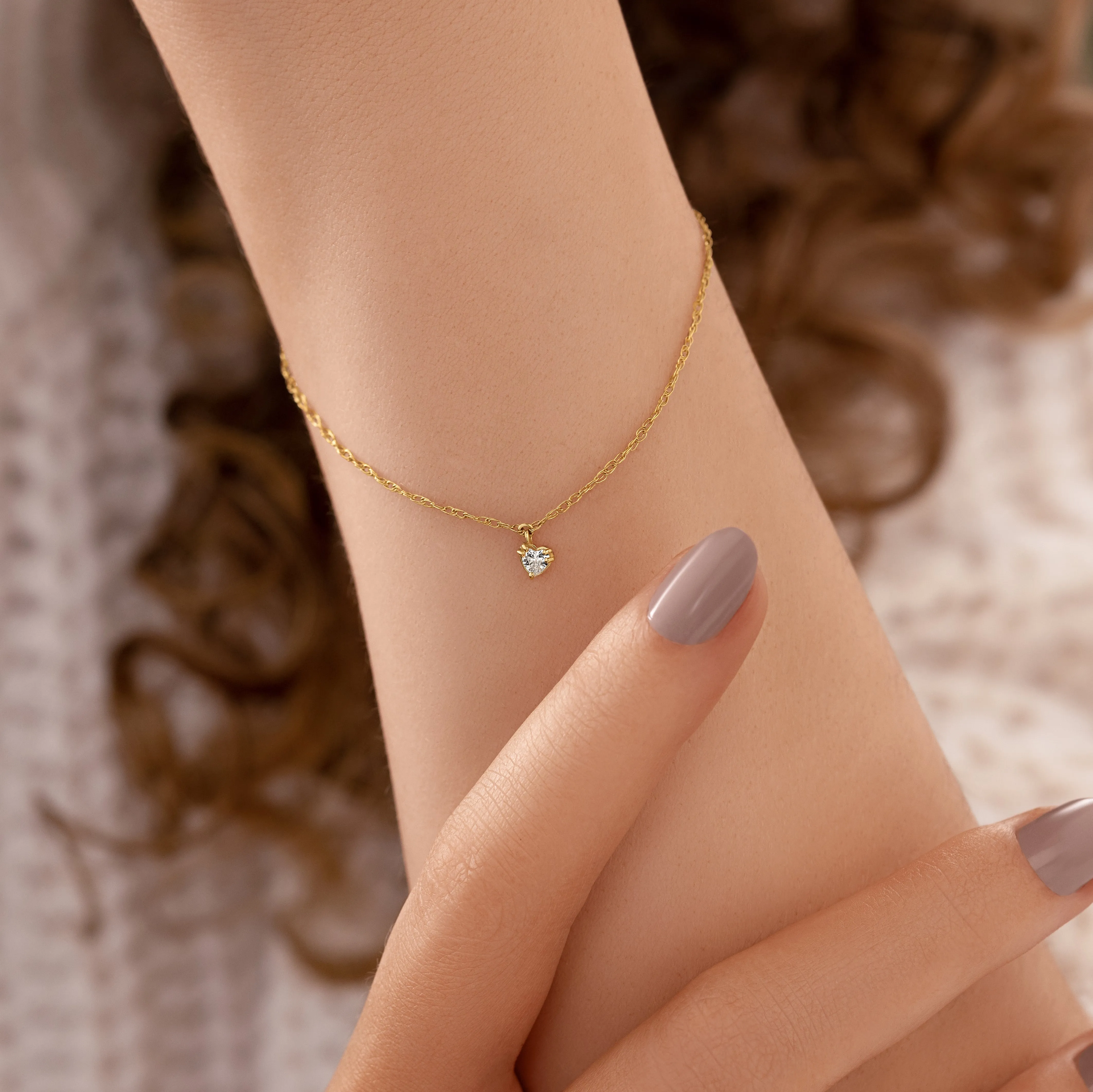 Be Still My Heart Bracelet with Plain Chain - In Stock
