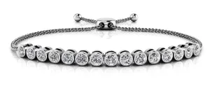Bezel Set Adjustable Lab-Grown Diamond Bracelet with 0.76 ct.(finished) 2.25mm