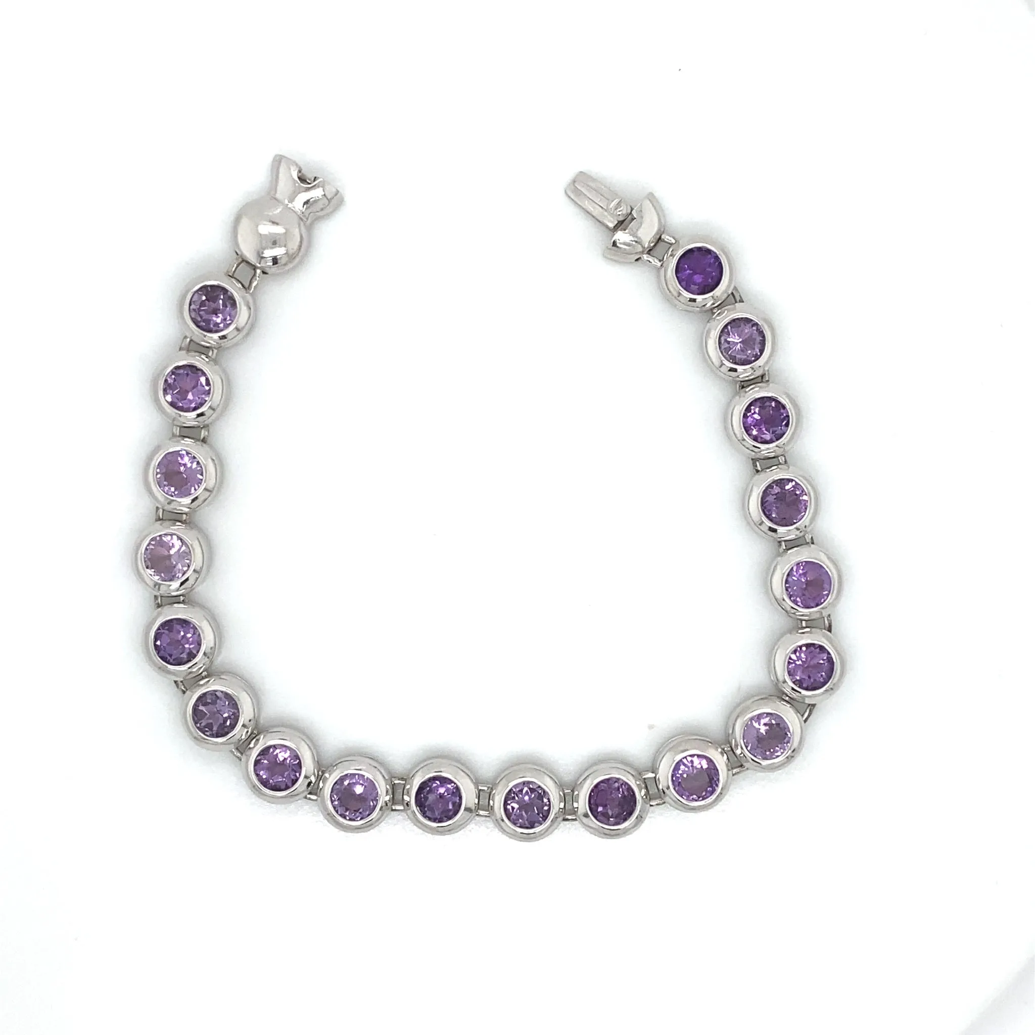 Bezel Set Amethyst Bracelet