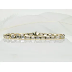 Bezel Set Tennis Bracelet with 0.30ct Emerald Cut Lab Grown Diamonds