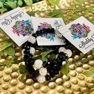 Black and Clear Crystal Bracelet