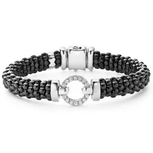 Black Caviar Black Ceramic Diamond Circle Bracelet | 9mm