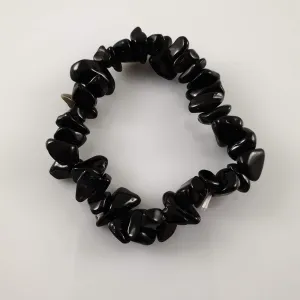 Black Obsidian Chip Crystal Bracelet