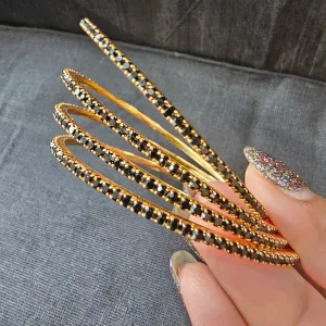 Black stone bangles