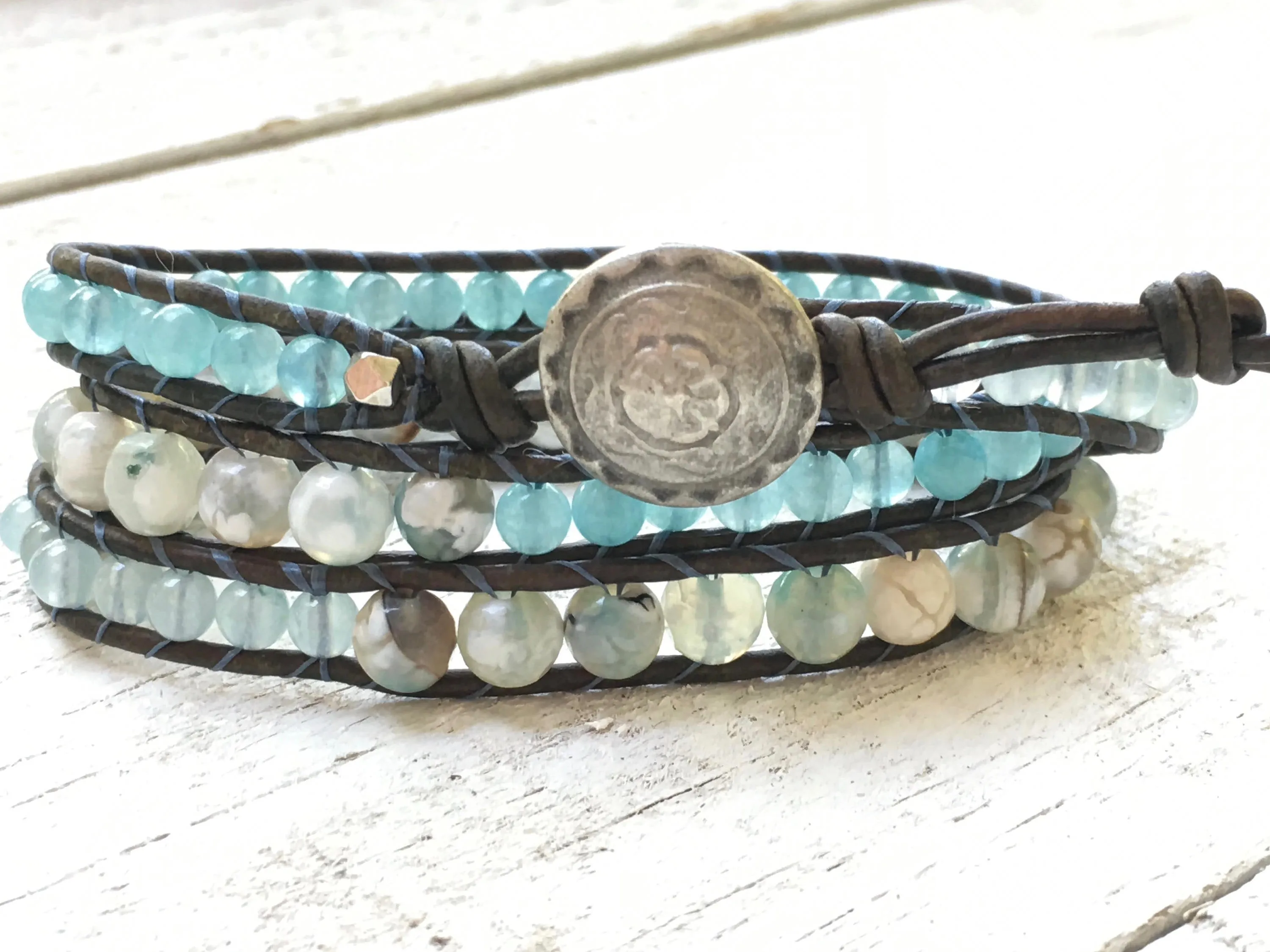 Blue Agate Apatite Bracelet