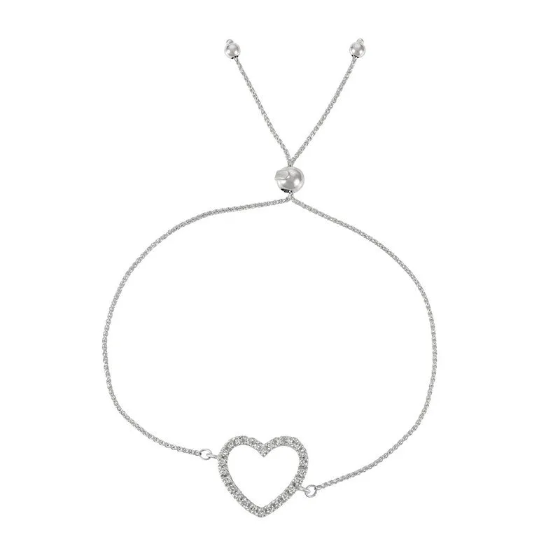 BOLO DIAMOND HEART BRACELET 14K GOLD (0.25 CTW)