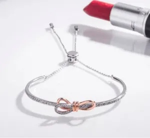 Bow Knot Bracelet In Sterling Silver
