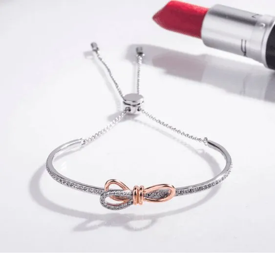 Bow Knot Bracelet In Sterling Silver