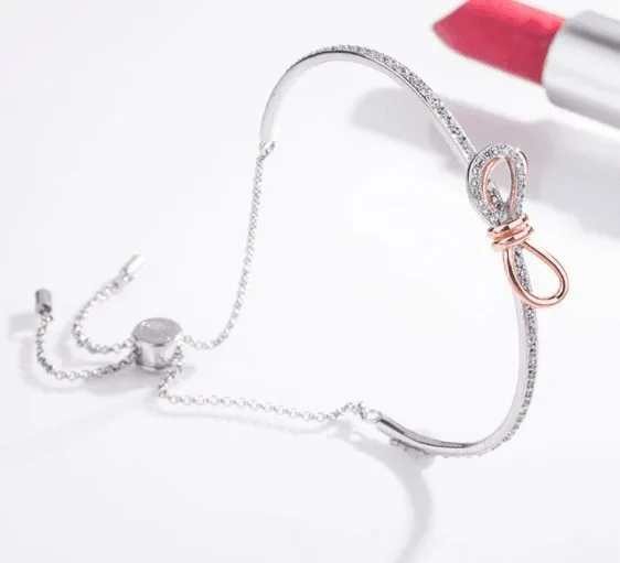 Bow Knot Bracelet In Sterling Silver