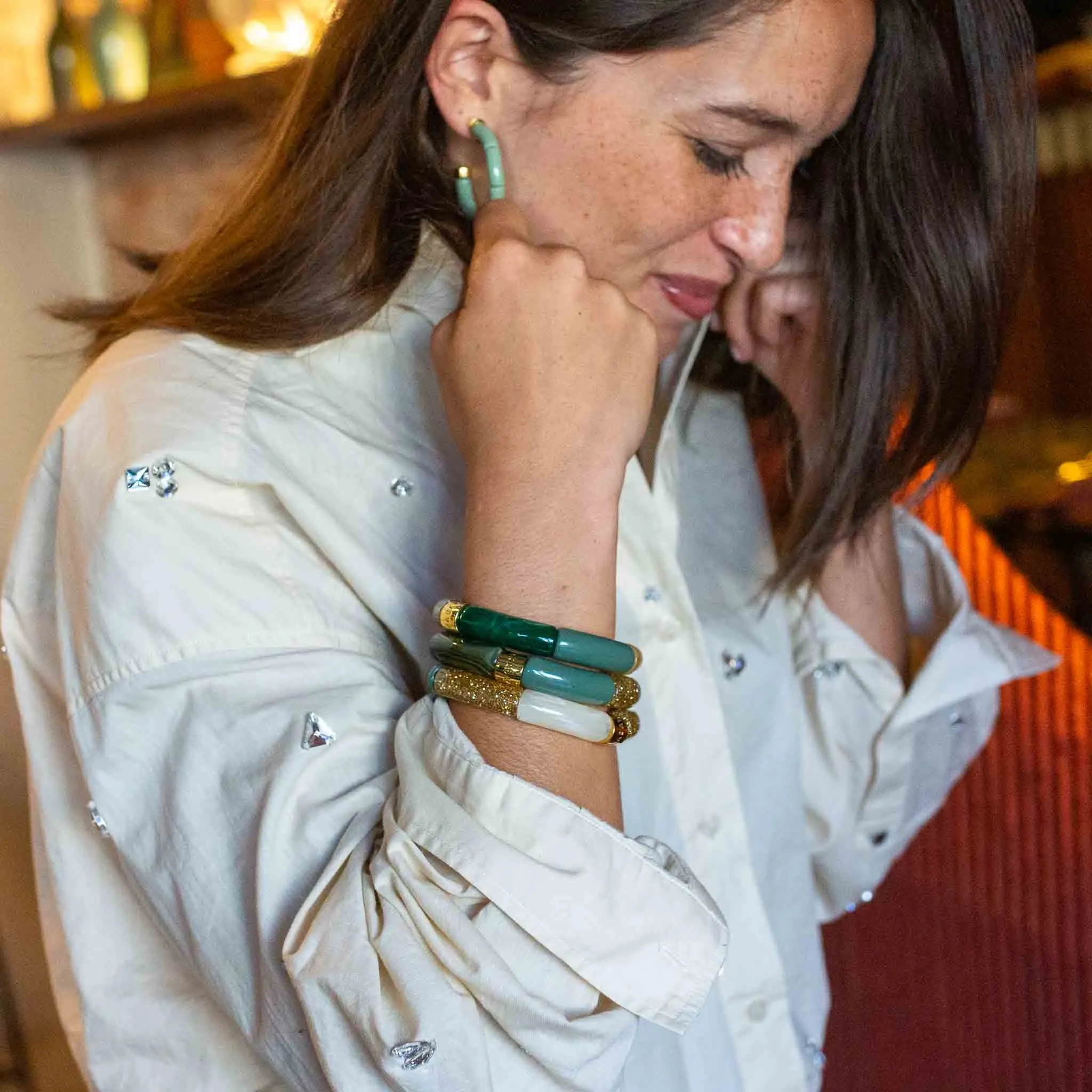 BRACELET PIPOCA VERDE-OURO 1