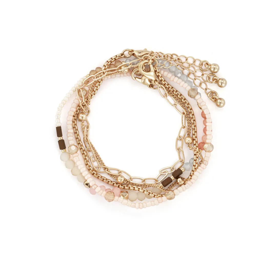 Bracelet Set of 5 - Multicolor Gold