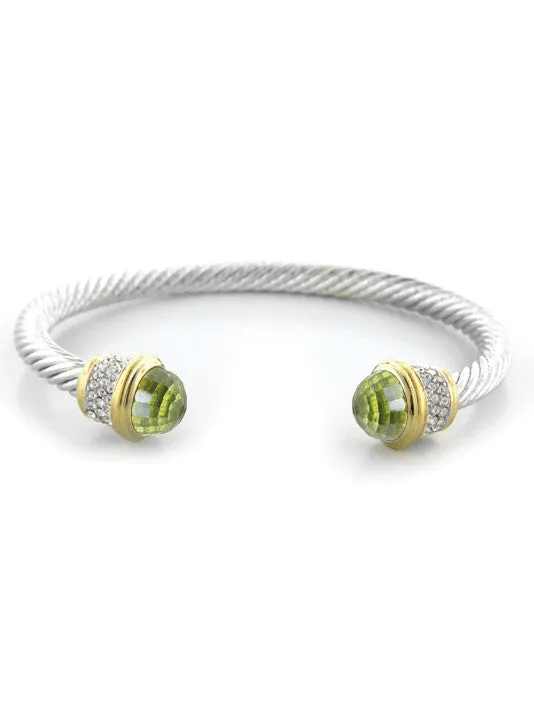 Briolette Wire Cuff Bracelet with Pavé