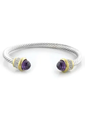 Briolette Wire Cuff Bracelet with Pavé