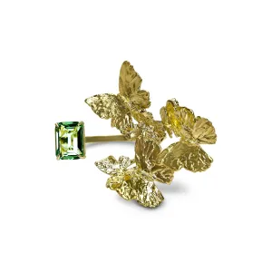 Butterfly Cluster Cuff in Green Quartz