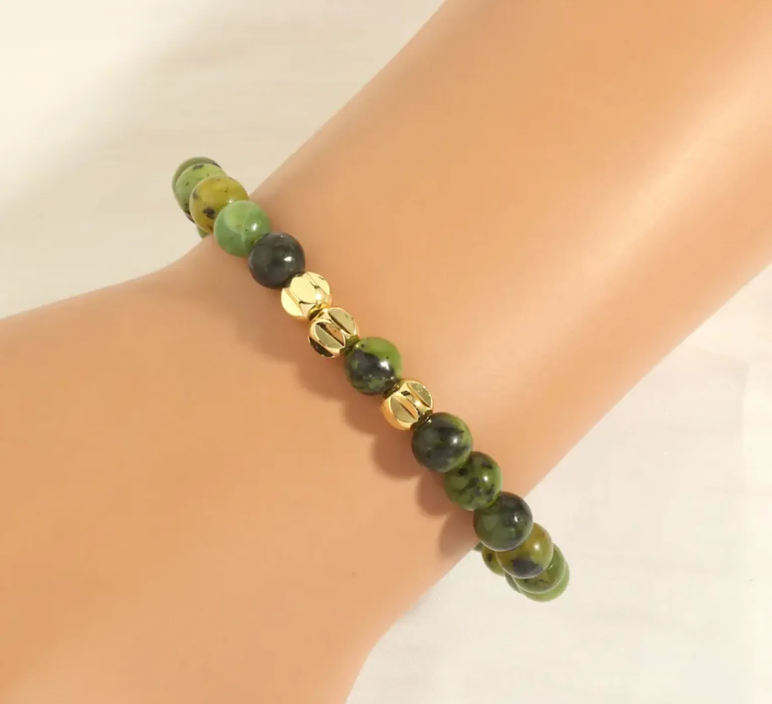 Canadian Jade Beaded Bracelet