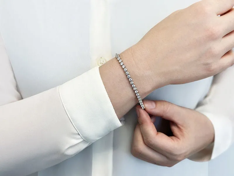 Captivating Shimmer Lab-Grown Diamond Tennis Bracelet with 3.06 ct.(finished) 2.5mm