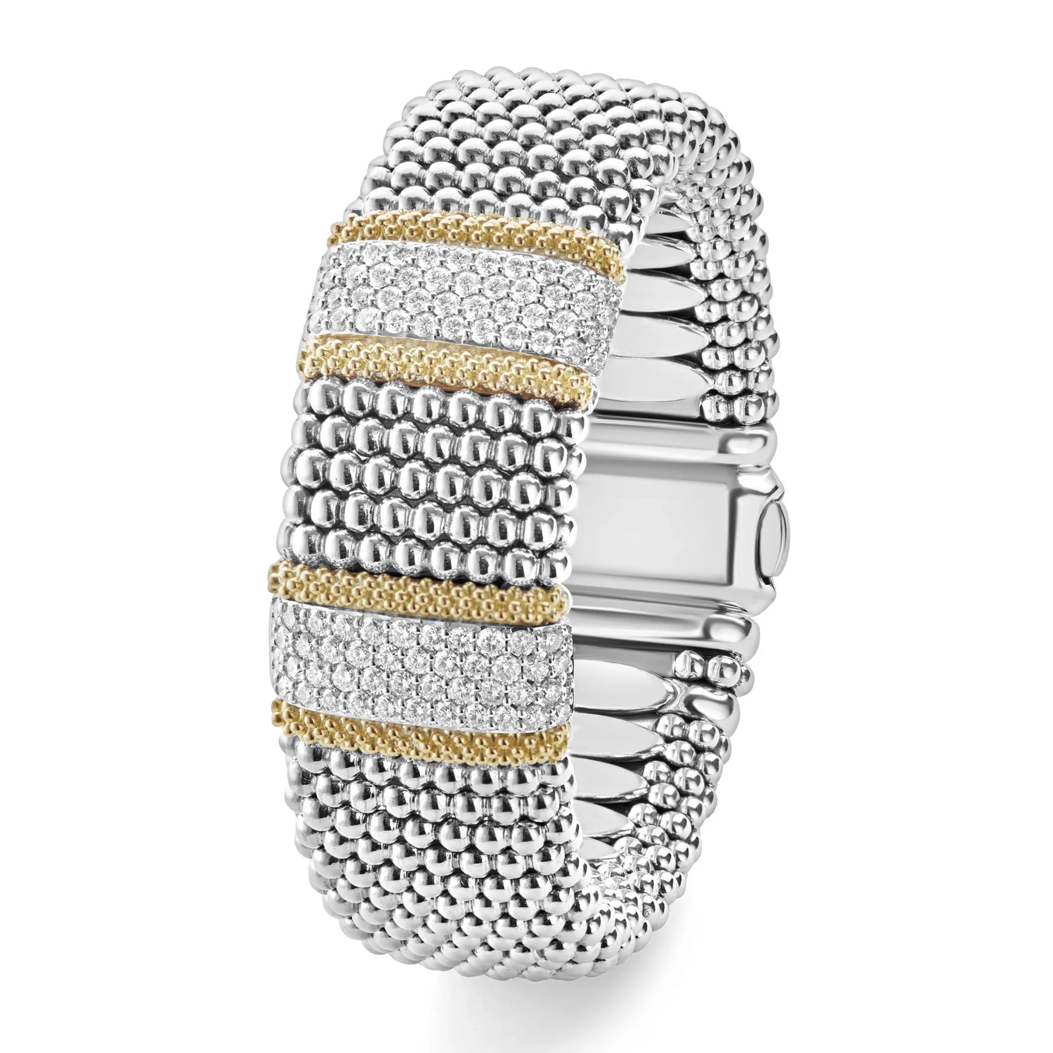 Caviar Lux Double Station Diamond Caviar Bracelet | 23mm