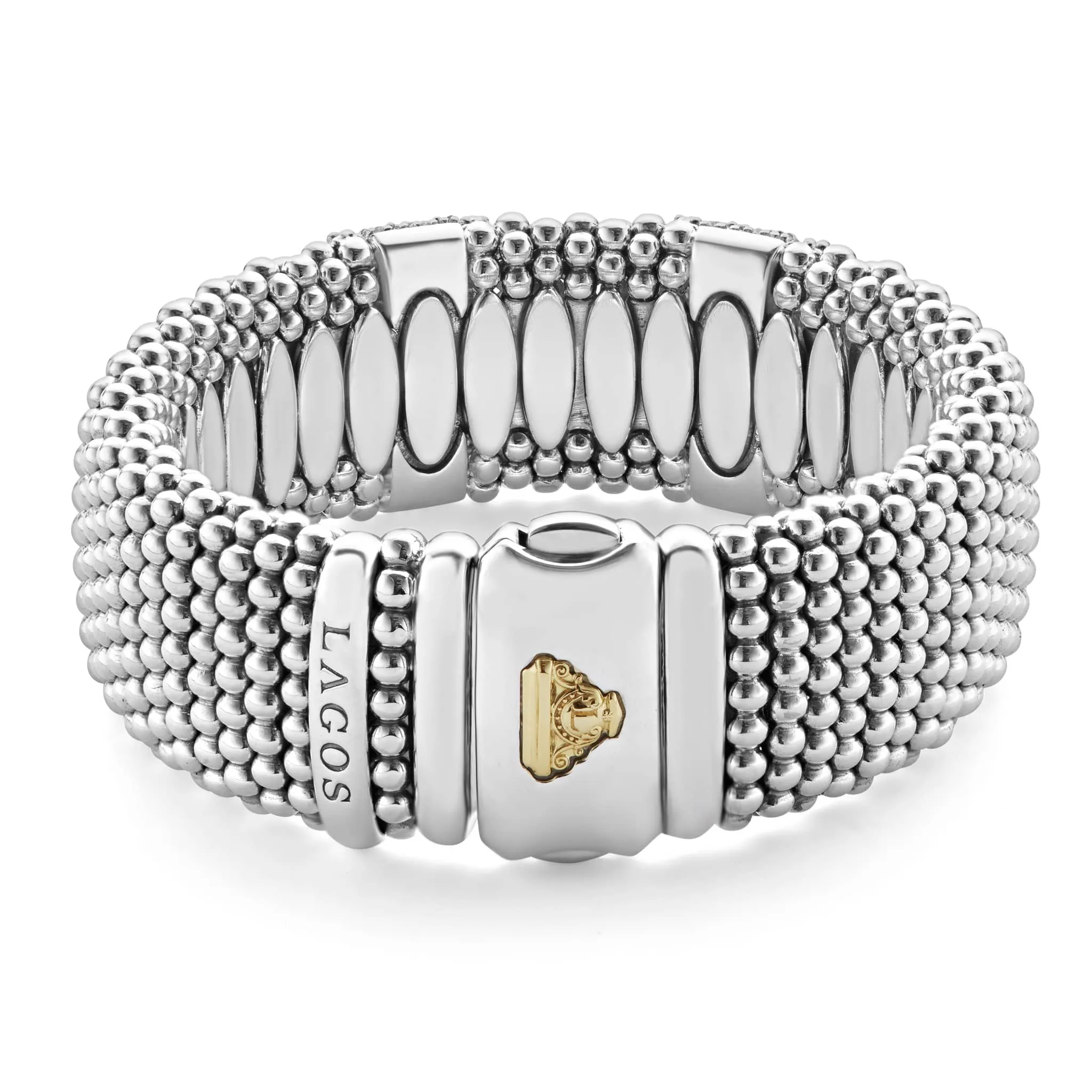 Caviar Lux Double Station Diamond Caviar Bracelet | 23mm