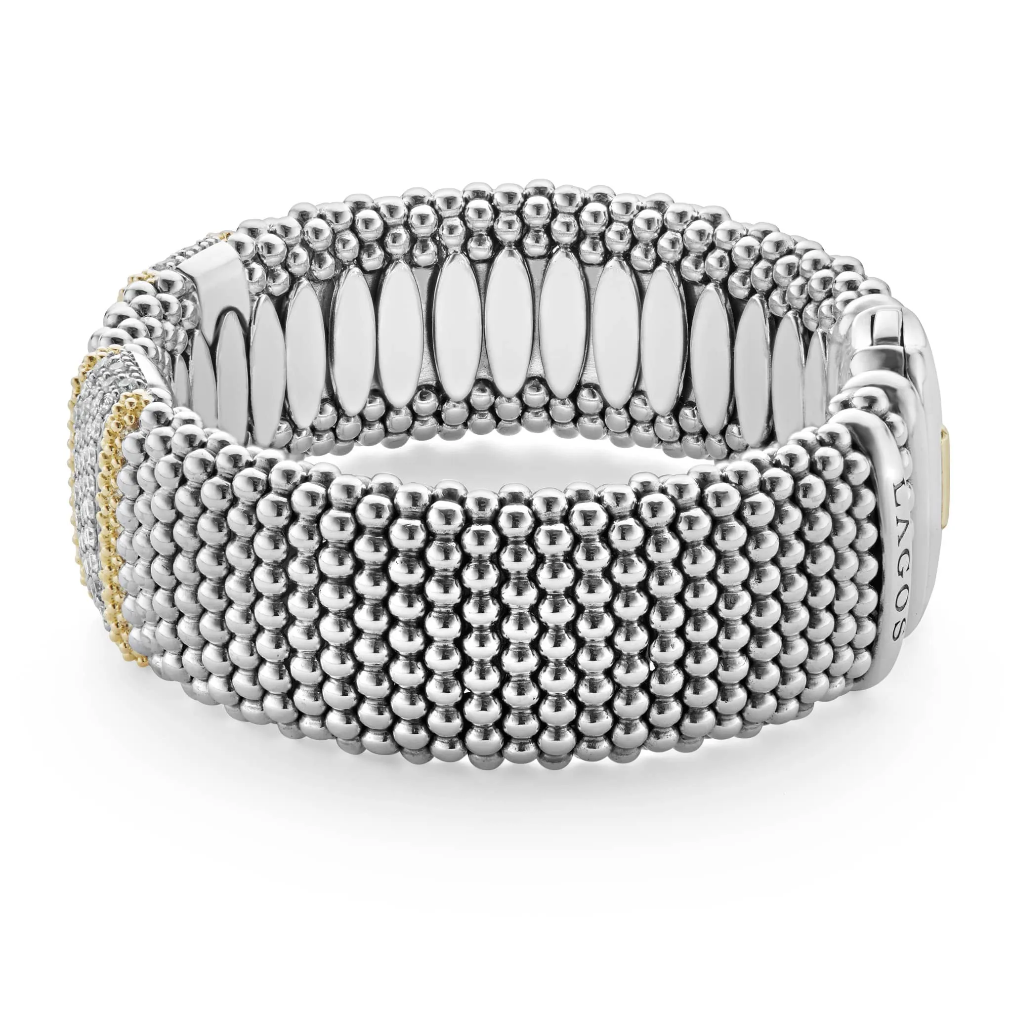 Caviar Lux Double Station Diamond Caviar Bracelet | 23mm