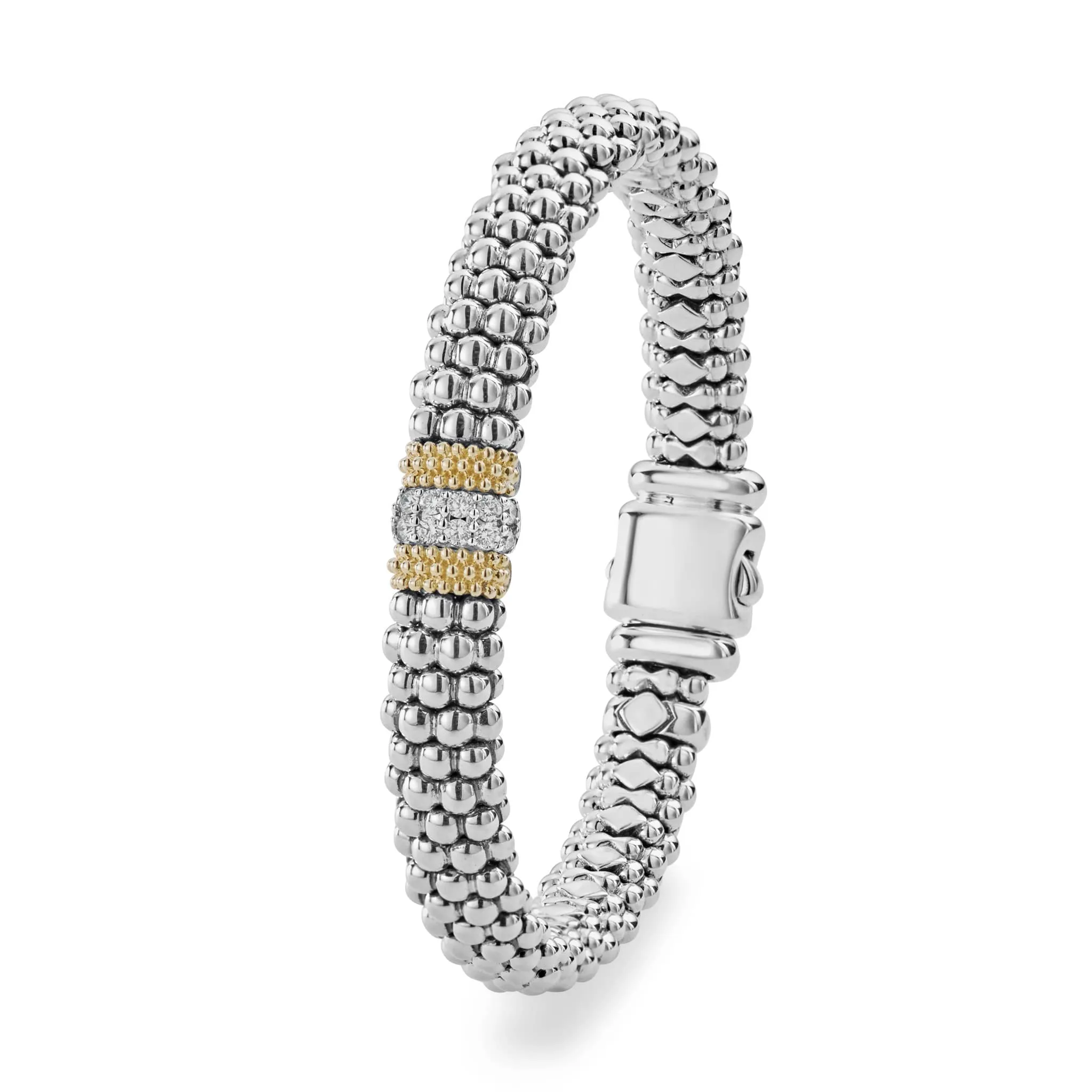 Caviar Lux Single Station Diamond Caviar Bracelet | 9mm