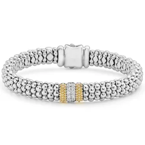 Caviar Lux Single Station Diamond Caviar Bracelet | 9mm