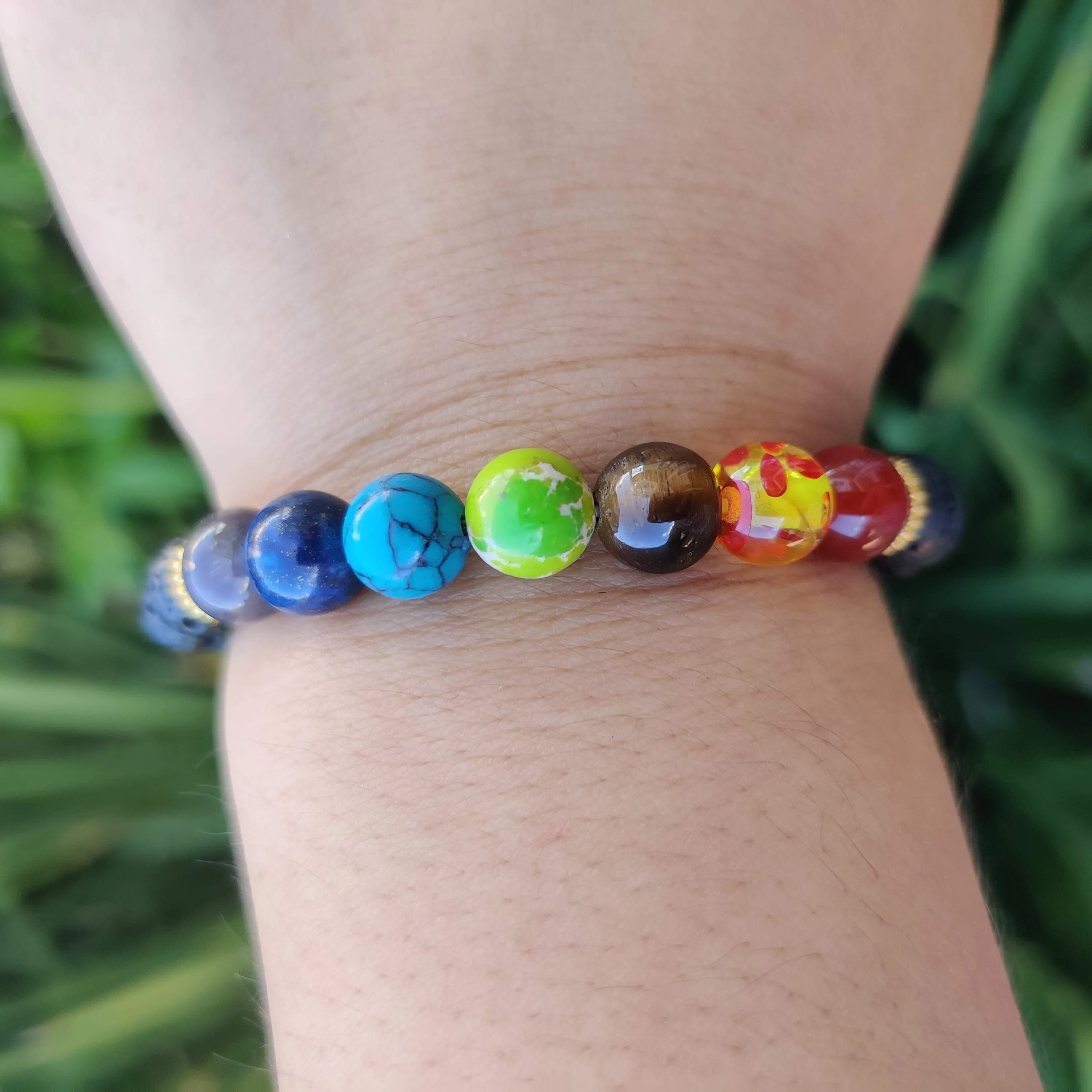 Chakra Lava Stone Bracelet