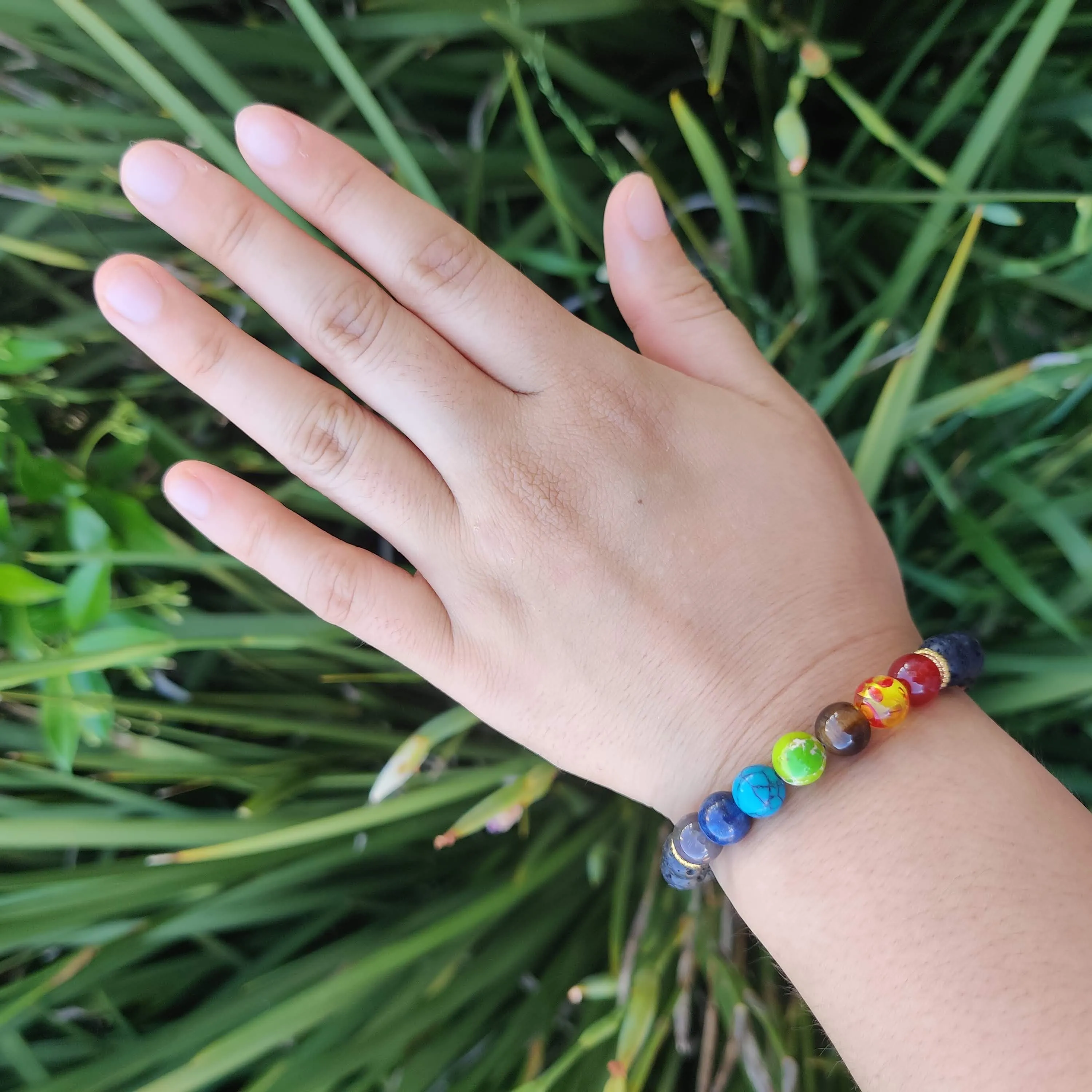 Chakra Lava Stone Bracelet