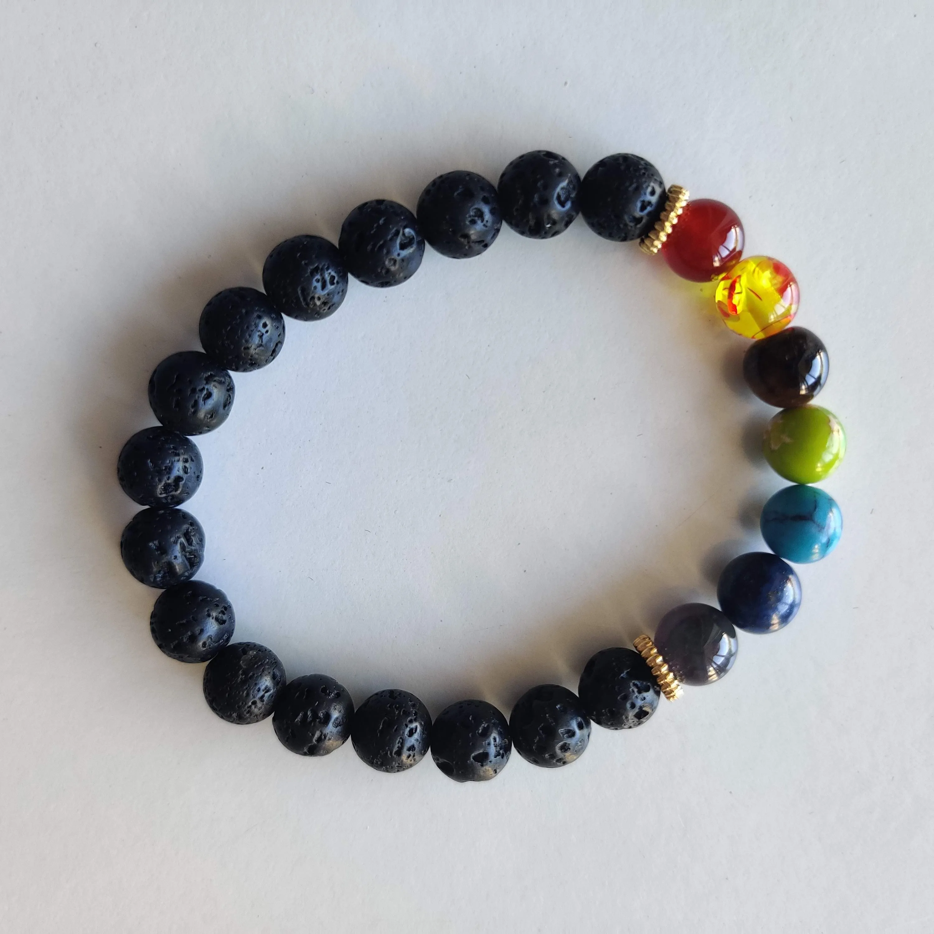 Chakra Lava Stone Bracelet