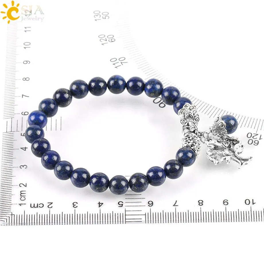 Chakra Natural Stone Lapis Lazuli Bracelets Tree of Life