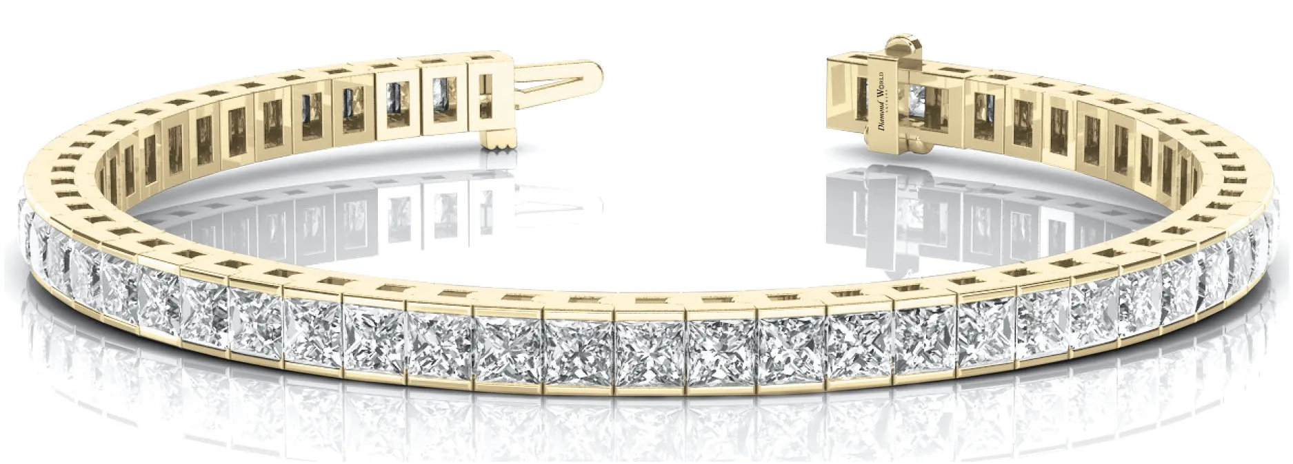Channel set Princess cut Diamonds Bracelet