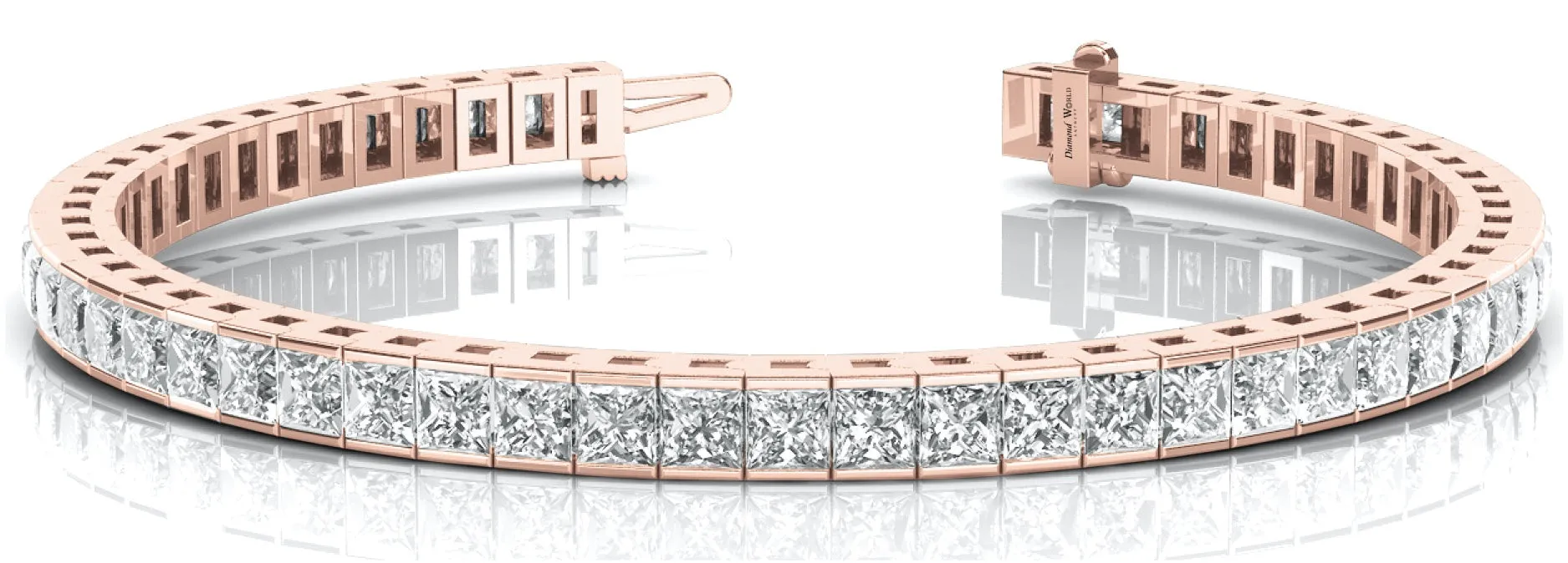 Channel set Princess cut Diamonds Bracelet